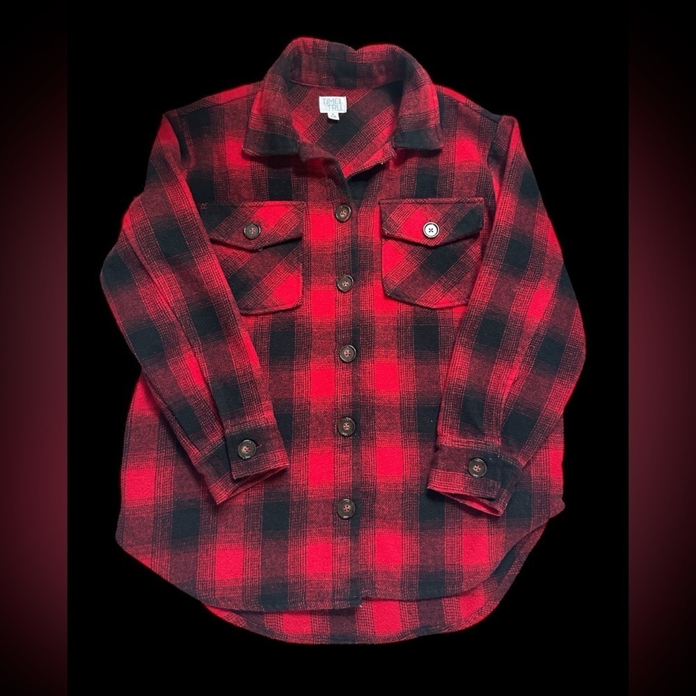 Time and Tru Kids Red and Black Checkered Shirt